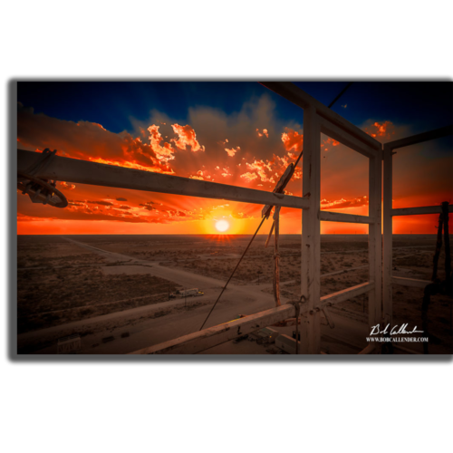 A photo of a sunset from the top of a rig. A Beautiful Escape by Bob