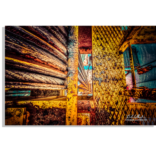 A photo from the crown of an oil rig. Working the Crown by Bob Callender