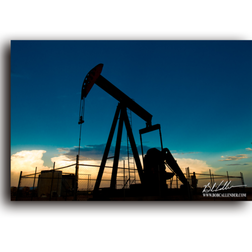 There are few stronger images than a dusk pump jack shadow. Goliath by Bob Callendr