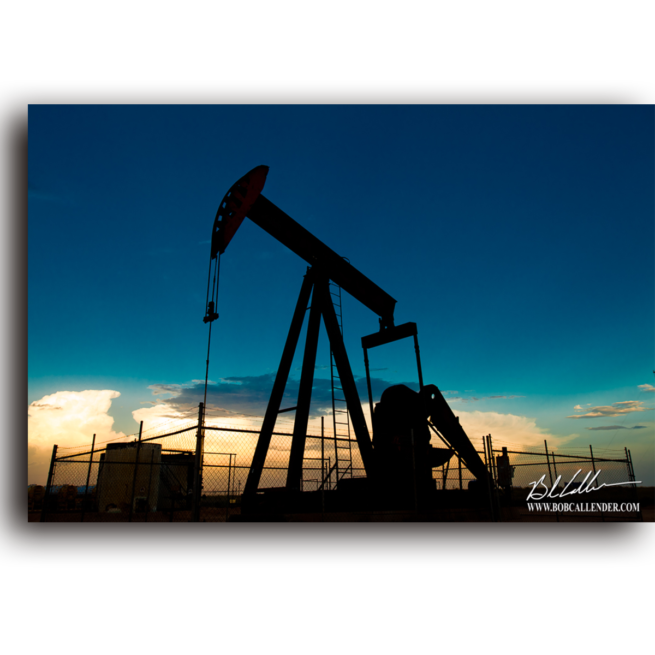 There are few stronger images than a dusk pump jack shadow. Goliath by Bob Callendr