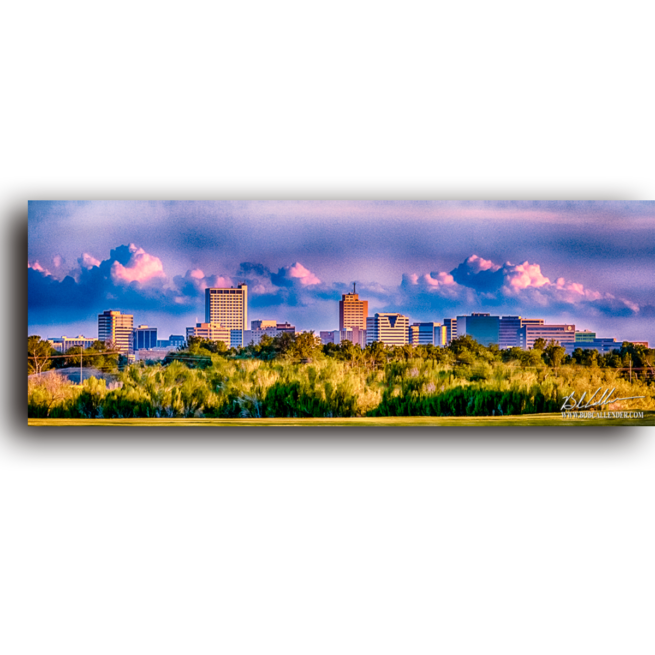 Midland Texas skyline with a blue sky. Midland Splendor by Bob Callender