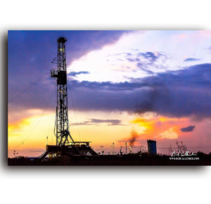 Rig 8 at sunset with a lavender hue. By Bob Callender