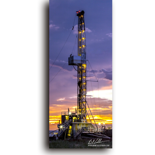 Close up Savannah Rig with lavender skies at sunset. Savannah Sky 2 by Bob Callender